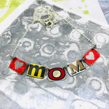 Load image into Gallery viewer, Red Heart Mom Upcycled Tin Necklace