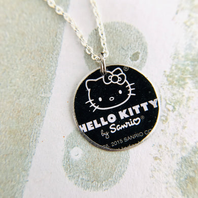 Tiny Hello Kitty Upcycled Tin Necklace