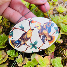 Load image into Gallery viewer, Finches &amp; Flowers Zero Waste Tin Oval Necklace