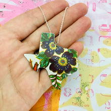 Load image into Gallery viewer, Vintage Wildflower Texas Recycled Tin Necklace
