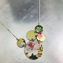 Load image into Gallery viewer, Mixed Golds &amp; Flowers Circles Upcycled Tin Necklace