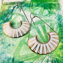 Load image into Gallery viewer, White Shells Recycled Tin Earrings