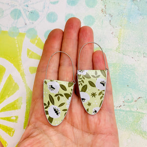 Soft Green Upcycled Tin Earrings