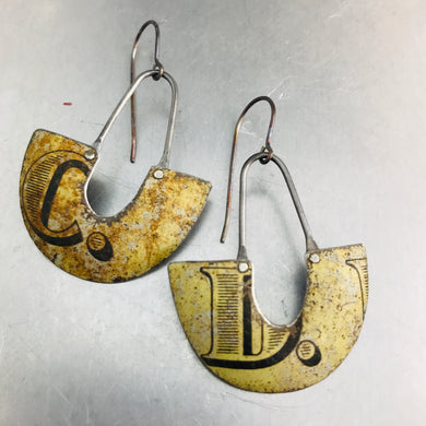 Weathered C & D Little Us Upcycled Tin Earrings