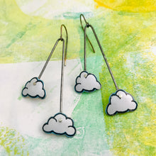Load image into Gallery viewer, Little Clouds Upcycled Tin Earrings