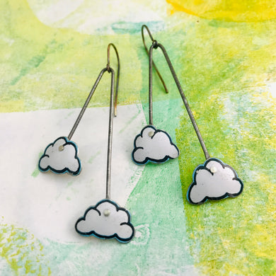 Little Clouds Upcycled Tin Earrings