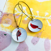Load image into Gallery viewer, Songbirds Large Basin Tin Earrings