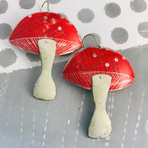 Groovy Red Mushrooms Zero Waste Tin Earrings