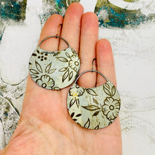 Load image into Gallery viewer, Vintage Bronze-y Flowers Upcycled Circle Earrings