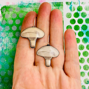 Classic Mushrooms Upcycled Tin Earrings