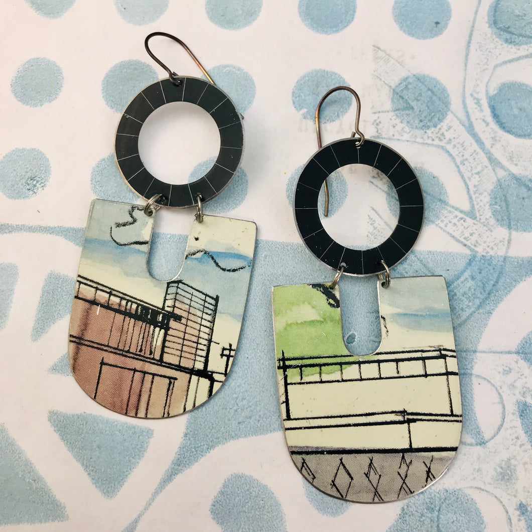 Architectural Renderings Chunky Horseshoes Zero Waste Tin Earrings