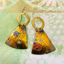 Load image into Gallery viewer, Klimt Small Fans Zero Waste Tin Earrings