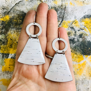 Paper Birch Small Fans Tin Earrings