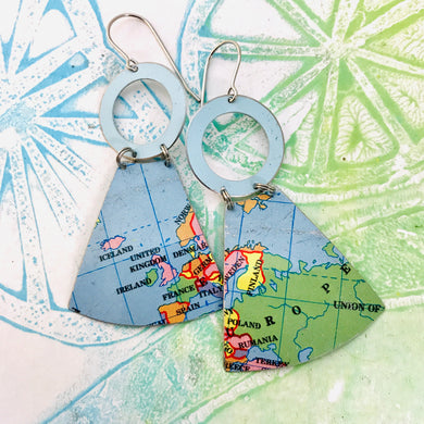 Europe & USSR Small Fans Zero Waste Tin Earrings