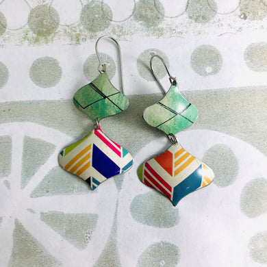 Mixed Modern Patterns Zero Waste Tin Earrings
