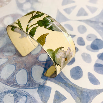 Wildflowers on Cream Upcycled Tin Cuff