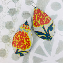 Load image into Gallery viewer, Fantastical Orange Blossoms Medium Pod Tin Earrings