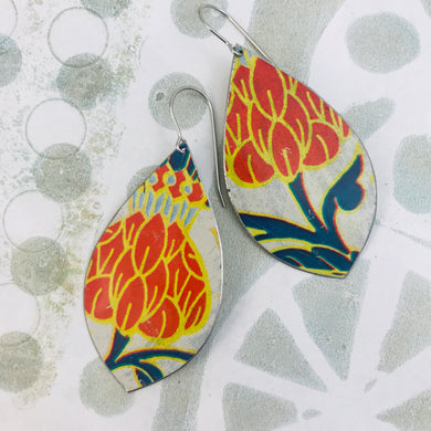 Fantastical Orange Blossoms Medium Pod Tin Earrings