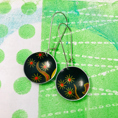 Fireworks Blossoms Medium Basin Upcycled Earrings