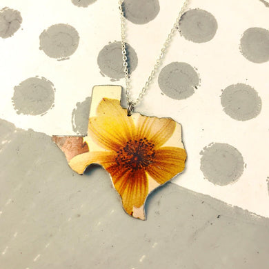 Wildflower Texas Recycled Tin Necklace