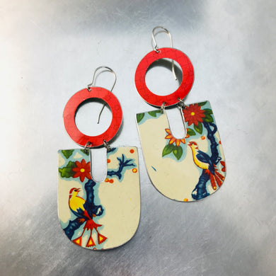 Birds & Blossoms Chunky Horseshoes Zero Waste Tin Earrings