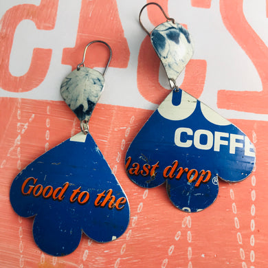 Good to the Last Drop Trefoil Upcyled Tin Earrings