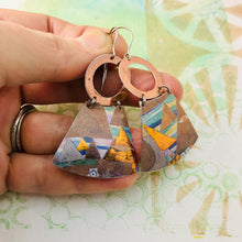 Load image into Gallery viewer, Klimt Triangles Small Fans Zero Waste Tin Earrings