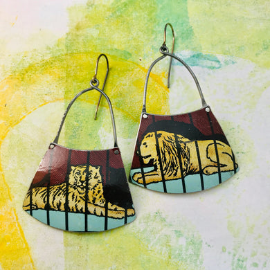 Lion & Tiger Zero Waste Tin Earrings