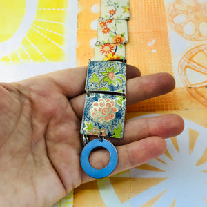 Vintage Flowery Upcycled Tin Bracelet