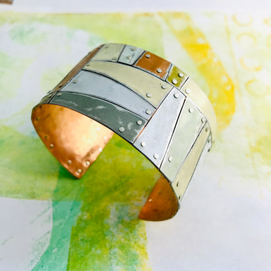 Mixed Pales Upcycled Tesserae Tin Cuff