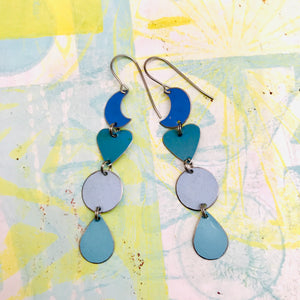 Mixed Blues Lucky Charms Zero Waste Tin Earrings