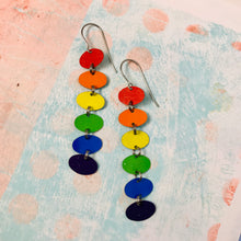 Load image into Gallery viewer, Rainbow Cascade Upcycled Tin Earrings
