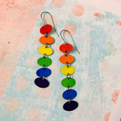 Rainbow Cascade Upcycled Tin Earrings