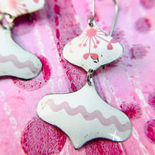 Load image into Gallery viewer, Pink and White Rex Ray Zero Waste Tin Earrings