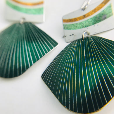 Etched Forest Corner Recycled Tin Earrings Tin Anniversary Gift