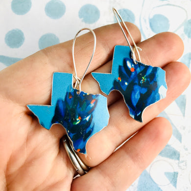 Bluebonnet Little Texas Upcycled Tin Earrings