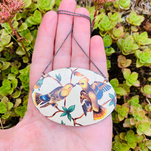 Finches & Flowers Zero Waste Tin Oval Necklace
