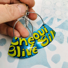 Load image into Gallery viewer, Olive Oil Shimmery Blue Zero Waste Tin Earrings