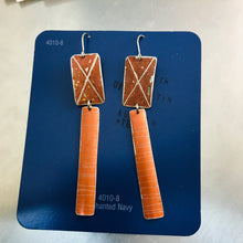 Load image into Gallery viewer, Rustic Bark &amp; Burnt Orange Zero Waste Tin Earrings