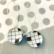 Load image into Gallery viewer, Crossword Puzzle Large Basin Tin Earrings