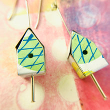 Load image into Gallery viewer, Pineapple Tiny Tin Birdhouse Earrings