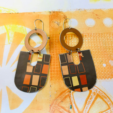 Retro Boxes on Chocolate Chunky Horseshoes Zero Waste Tin Earrings