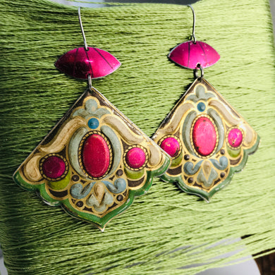 Vintage Corner Arts and Craft Style Zero Waste Tin Earrings Ethical Jewelry