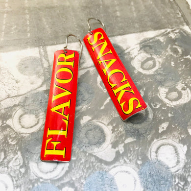 Flavor Snacks Long Narrow Tin Earrings
