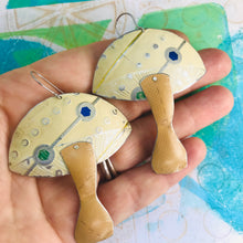 Load image into Gallery viewer, Groovy Cream Mushrooms Zero Waste Tin Earrings