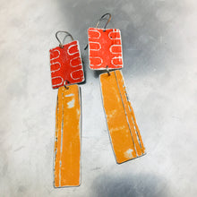 Load image into Gallery viewer, Rustic Matte Persimmon &amp; Red Zero Waste Tin Earrings
