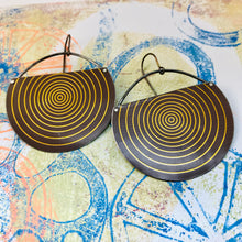 Load image into Gallery viewer, Espresso &amp; Copper Concentric Circles Recycled Tin Earrings