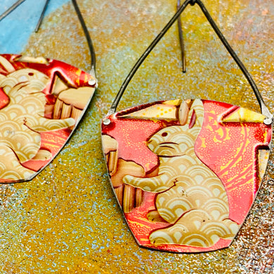 Year of the Rabbit Recycled Tin Earrings