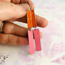 Load image into Gallery viewer, Orange &amp; Bright Pink Recycled Tin Earrings