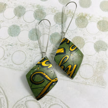 Load image into Gallery viewer, Vintage French Green &amp; Gold Tin Diamond Earrings